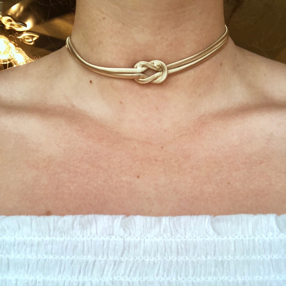 Charming Charlie gold knot choker